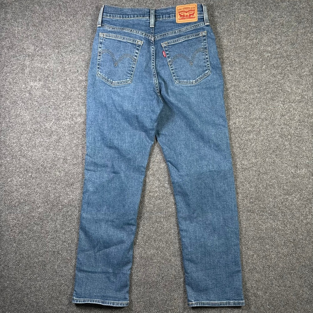 Levi's Wedgie Straight Jeans Womens 28 Blue High Rise Button Fly Denim